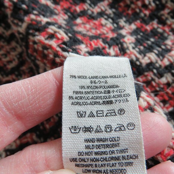 FREE PEOPLE Aztec Knit Wool Blend Open Back Cardigan Blue Red Boho - Size XS - Picture 12 of 12